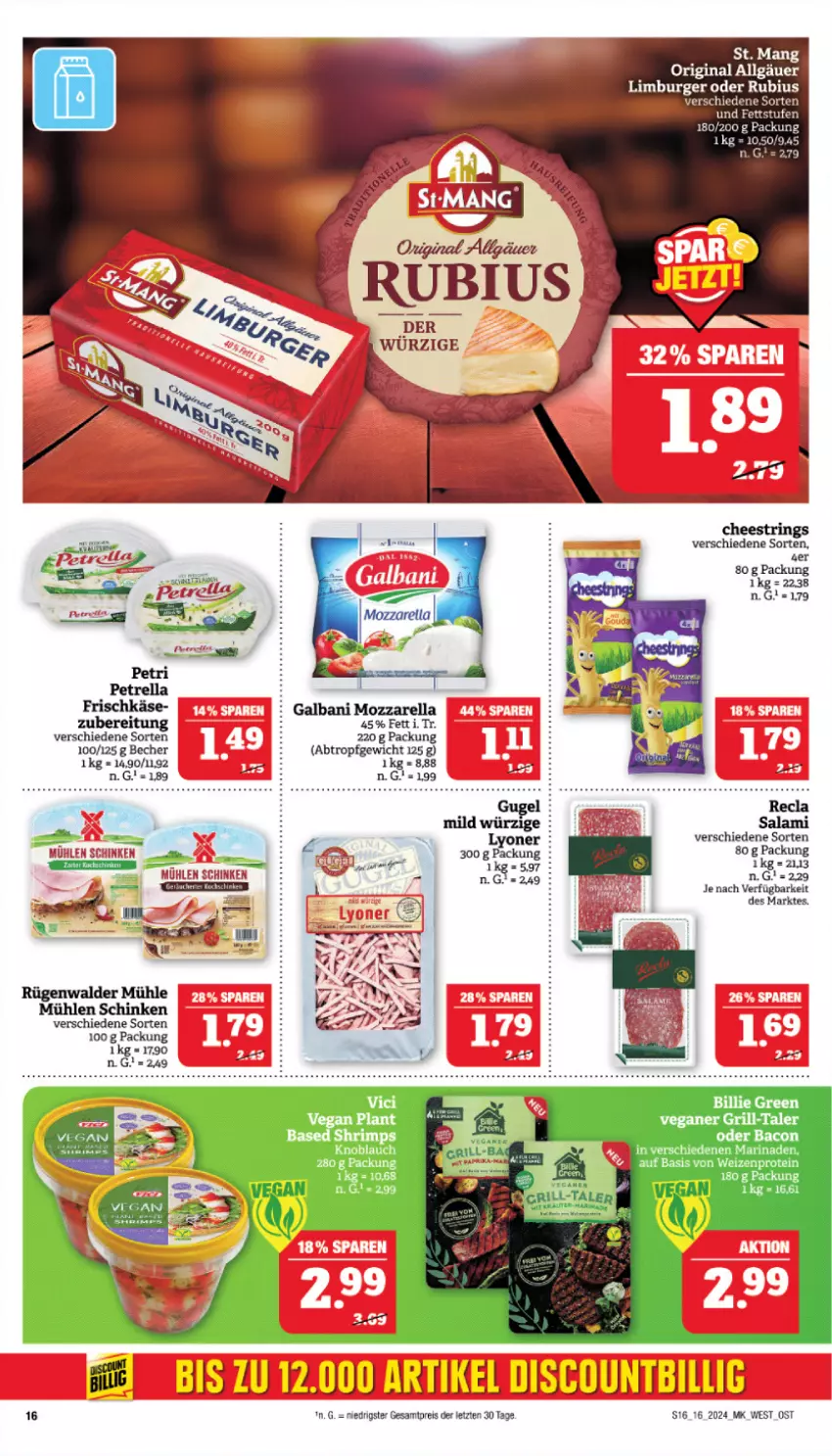 Aktueller Prospekt Marktkauf - Prospekt - von 14.04 bis 20.04.2024 - strona 18 - produkty: bacon, burger, eis, frischkäse, galbani, gin, grill, Käse, knoblauch, LG, Limburger, lyoner, marinade, mozzarella, petrella, reis, rel, ring, Rubius, salami, String, Yo, ZTE