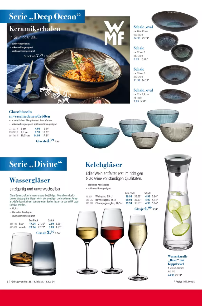 Aktueller Prospekt Selgros - Kochen & Servieren Exklusiv - von 28.11 bis 11.12.2024 - strona 6 - produkty: champagne, champagner, decke, Deckel, eis, elle, ente, erde, Gläser, LG, mikrowelle, Mode, neuheit, Rauch, reis, ring, rwe, Schal, Schale, schüssel, spülmaschinen, Ti, wasser, wein, WMF