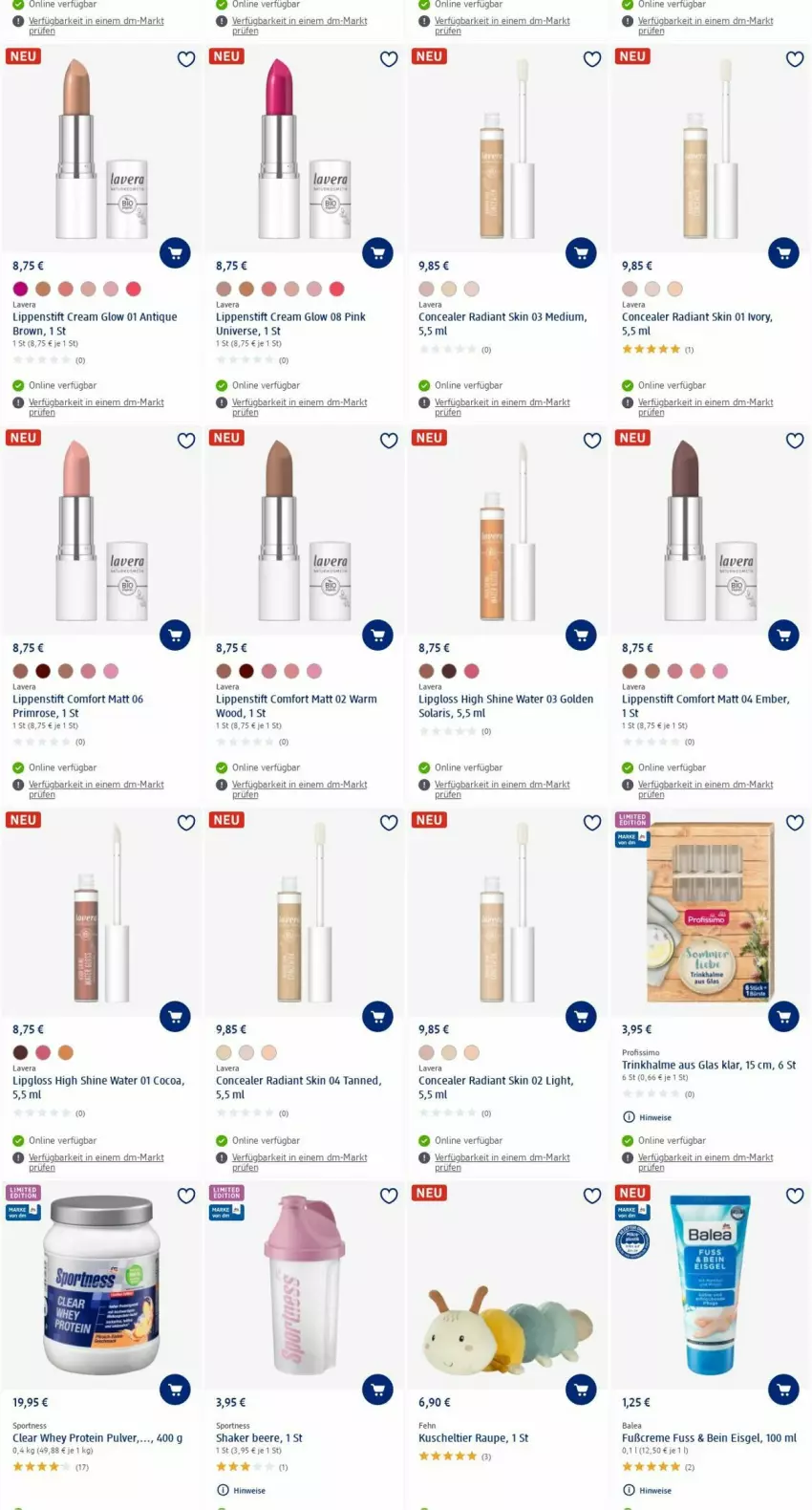 Aktueller Prospekt Dm Drogerie - Prospekte - von 19.06 bis 28.06.2023 - strona 18 - produkty: beere, creme, eis, lavera, Lipgloss, Lippenstift, Profissimo, shake, sim, Sport, Ti, Trinkhalme