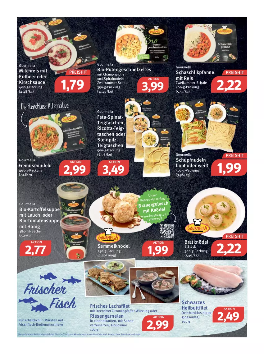 Aktueller Prospekt Feneberg - Prospekte - von 17.02 bis 19.02.2022 - strona 3 - produkty: aioli, auer, Becher, bio, champignon, champignons, creme, eis, feta, filet, fisch, fleisch, frischfisch, garnelen, garnier, geschnetzeltes, Heilbuttfilet, hipp, honig, kartoffel, Kartoffelsuppe, kirsch, Knödel, lachs, lachsfilet, milch, milchreis, nudel, nudeln, pfanne, pfeffer, pute, Putengeschnetzeltes, reis, ricotta, riesengarnelen, sahne, sauce, Schal, Schale, Semmel, Semmelknödel, spinat, suppe, Tasche, taschen, Ti, tomate, tomaten, Tomatensuppe, wurst, Zelt, zitrone, zitronen, ZTE