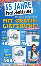 Gazetka promocyjna Holzleitner - Prospekte - Gazetka - ważna od 05.03 do 05.03.2022 - strona 1 - produkty: Bau, bosch, decke, elle, geschirr, geschirrspüler, LG, Ti, Trockner, trommel, wärmepumpentrockner, wäschetrockner, waschmaschine, waschmaschinen, wasser, ZTE