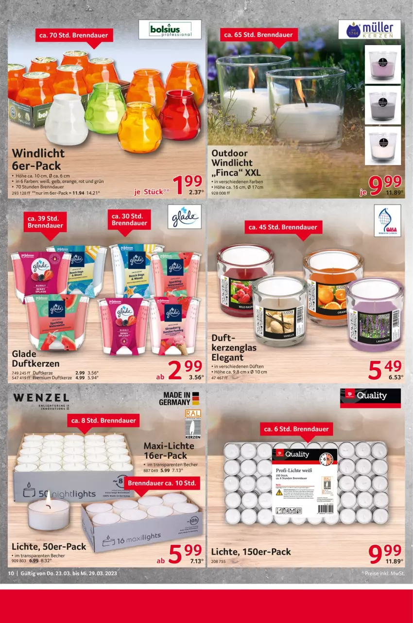 Aktueller Prospekt Selgros - Nonfood - von 23.03 bis 29.03.2023 - strona 10 - produkty: auer, Becher, Duftkerze, ente, Germ, Glade, kerze, orange, Ti, windlicht