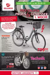 Gazetka promocyjna Selgros - Nonfood - Gazetka - ważna od 29.03 do 29.03.2023 - strona 1 - produkty: akku, angebot, angebote, Bau, E-Bike, elle, felgen, gabel, korb, LG, nexus, promax, reifen, rücklicht, sattel, Schal, shimano, telefunken, Ti
