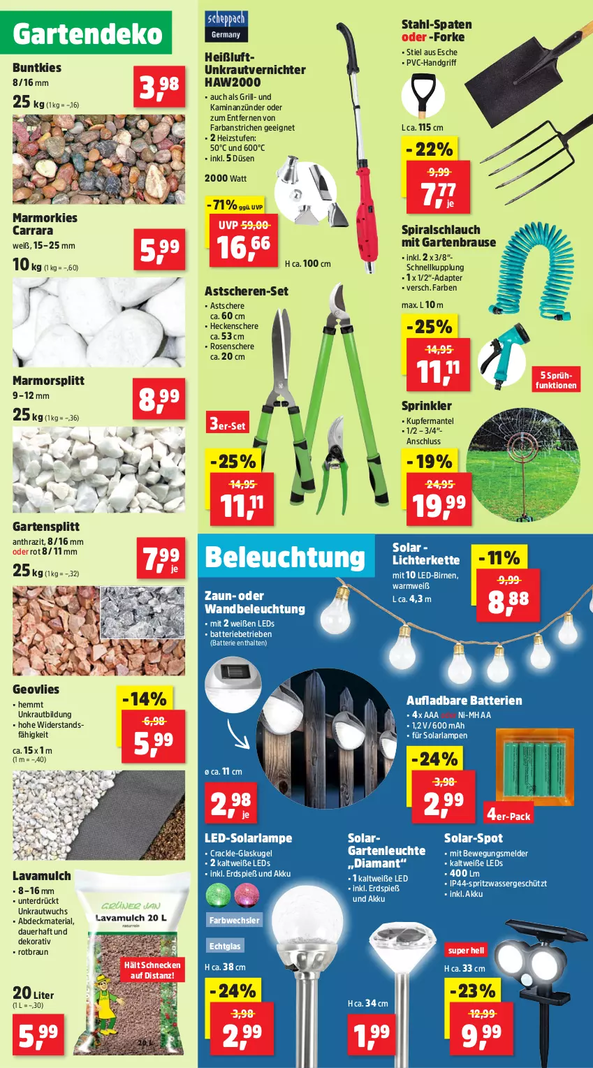 Aktueller Prospekt Thomas Philipps - von 06.05 bis 11.05.2024 - strona 10 - produkty: adapter, akku, anzünder, arla, auer, batterie, batterien, beleuchtung, Birnen, braun, brause, Garten, Gartenbrause, Glaskugel, grill, heckenschere, Kamin, Kette, Kraut, Kugel, Lampe, Lavamulch, leds, Leuchte, lichterkette, Mantel, Ria, rosen, Schere, schlauch, solarlampe, Spaten, Ti, unkrautvernichter, wasser