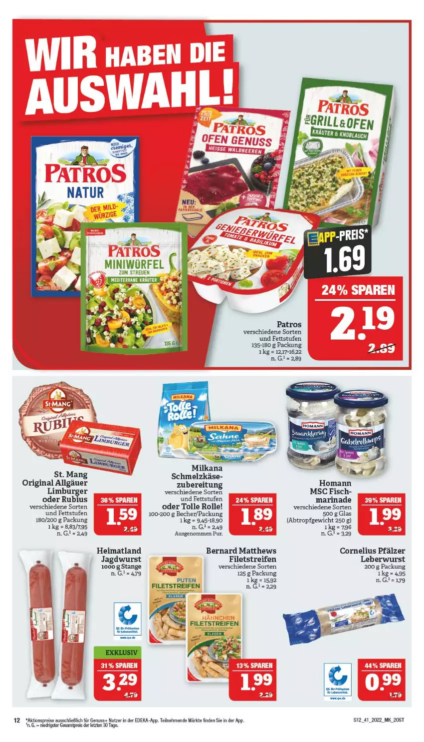 Aktueller Prospekt Marktkauf - Prospekt - von 09.10 bis 15.10.2022 - strona 16 - produkty: aktionspreis, Becher, burger, deka, eis, filet, filets, gin, grill, homann, jagdwurst, Käse, knoblauch, kräuter, leberwurst, LG, Limburger, marinade, nuss, Ofen, patros, pute, reifen, reis, Rubius, Schmelzkäse, Ti, würfel, wurst, ZTE