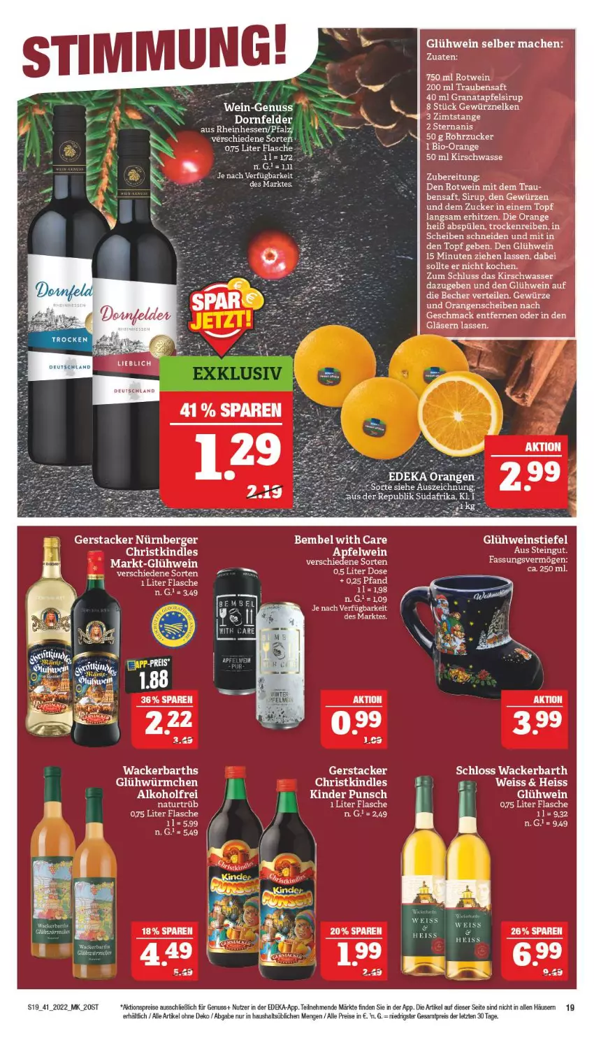 Aktueller Prospekt Marktkauf - Prospekt - von 09.10 bis 15.10.2022 - strona 23 - produkty: aktionspreis, apfel, apfelwein, Becher, bio, deka, dornfelder, eis, flasche, gewürz, Gläser, Glühwein, grana, granatapfel, Kindle, kirsch, mac, natur, nuss, orange, orangen, Rana, reis, rohrzucker, rotwein, saft, sirup, Spülen, Ti, topf, trauben, Traubensaft, wasser, wein, ZTE, zucker