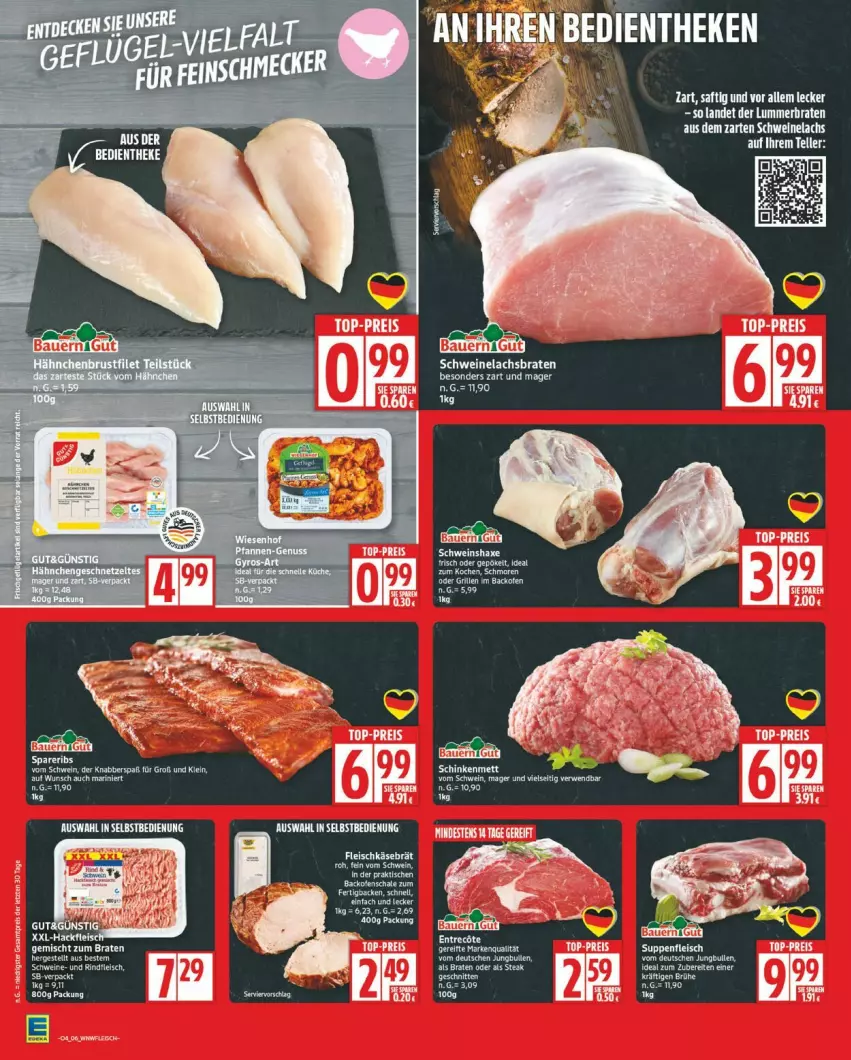 Aktueller Prospekt Edeka - Prospekte - von 19.01 bis 24.01.2026 - strona 6 - produkty: braten, Brühe, eier, eis, elle, ente, fleisch, fleischkäse, gin, Käse, lachs, Lachsbraten, LG, saft, schwein, schweine, Schweinelachs, tee, teller, Ti, wein, weine
