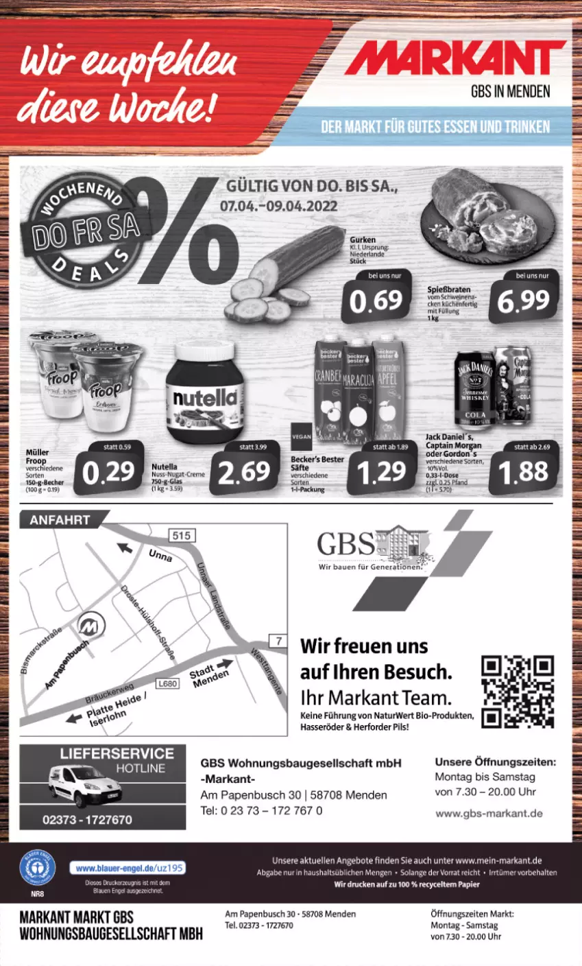 Aktueller Prospekt Markant - Prospekte - von 04.04 bis 09.04.2022 - strona 12 - produkty: angebot, angebote, Bau, Bebe, bio, brot, elle, hasseröder, lieferservice, natur, papier, pils, rwe, Ti, uhr