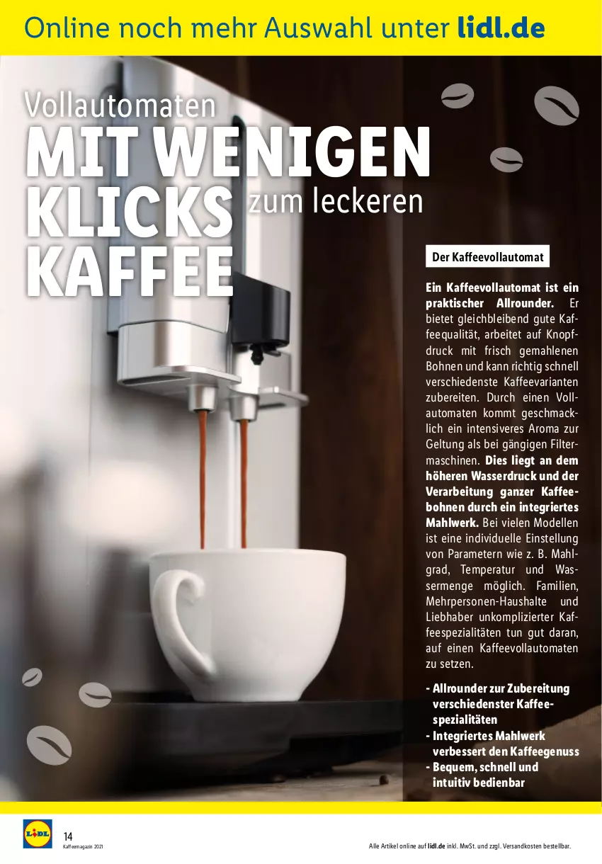 Aktueller Prospekt Lidl - Kaffeemagazin - von 26.09 bis 16.10.2021 - strona 14