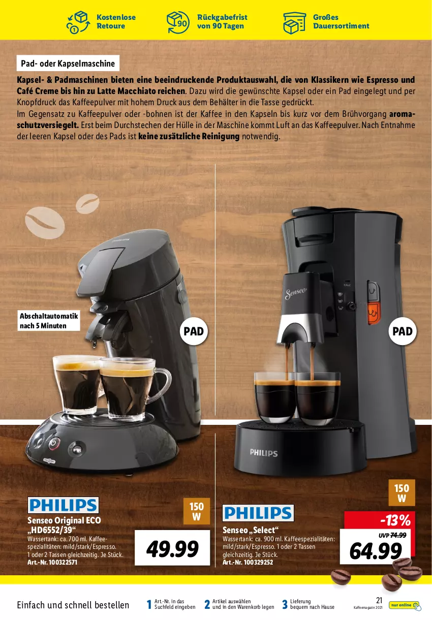 Aktueller Prospekt Lidl - Kaffeemagazin - von 26.09 bis 16.10.2021 - strona 21