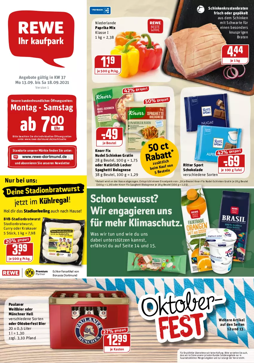 Aktueller Prospekt Rewe - REWE Ihr Kaufpark - von 13.09 bis 18.09.2021 - strona 1