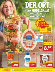 Gazetka promocyjna Netto Marken-Discount - Filial-Angebote - Gazetka - ważna od 04.06 do 04.06.2022 - strona 12 - produkty: auer, dauertiefpreis, eis, elle, erbsen, fleisch, fleischwurst, fusilli, karotten, mayonnaise, minutensteaks, ndk, nudel, nudelsalat, rapsöl, reis, salat, schinken, schinkenfleischwurst, steak, steaks, Ti, tiefpreis, tricolore, wurst, Yo