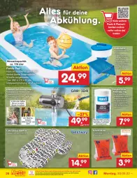 Gazetka promocyjna Netto Marken-Discount - Filial-Angebote - Gazetka - ważna od 04.06 do 04.06.2022 - strona 26 - produkty: adapter, Bad, bio, biozidprodukte, Brei, Desinfektion, edelstahl, eis, erde, family pool, Kinder, LG, luftmatratze, matratze, ndk, planschbecken, pool, Rauch, reis, rwe, tablet, tablett, Tablette, thermometer, Ti, wasser