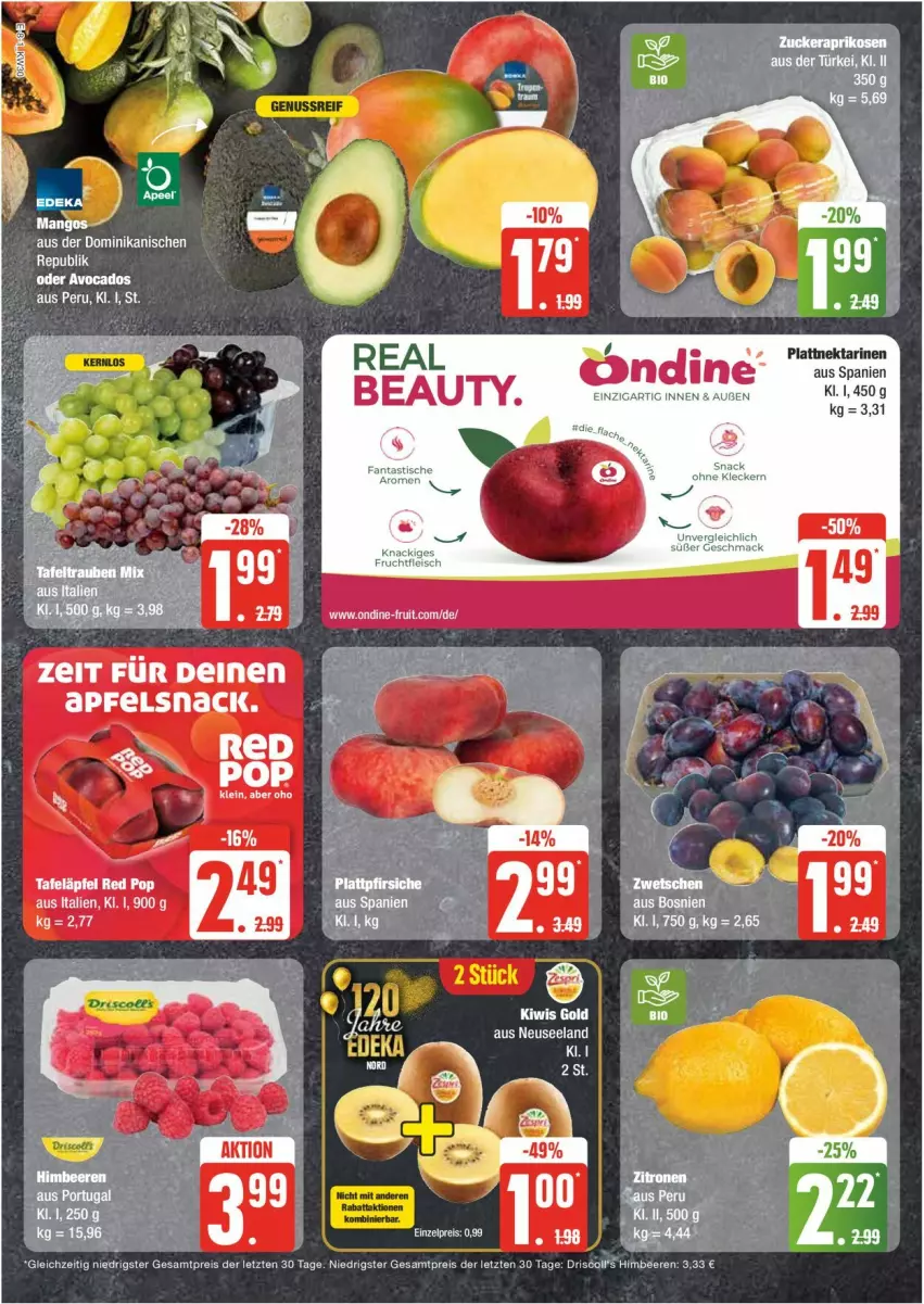 Aktueller Prospekt Edeka - Prospekte - von 22.07 bis 27.07.2024 - strona 8 - produkty: apfel, avocado, avocados, beere, beeren, eis, Elan, himbeer, himbeere, himbeeren, kiwi, Nektar, nektarinen, reis, tafeläpfel, Ti, ZTE