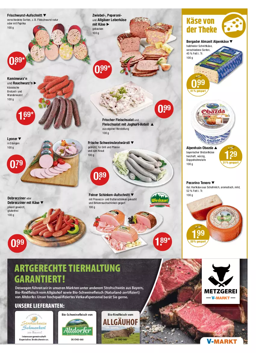 Aktueller Prospekt Vmarkt - V-Markt - von 08.09 bis 14.09.2022 - strona 3 - produkty: Alpenhain, aufschnitt, bergader, brot, butter, debrecziner, doppelrahmstufe, ecco, eis, fleisch, fleischsalat, fleischwurst, frischwurst-aufschnitt, für grill und pfanne, geback, gewürz, grill, grill und pfanne, halbfester schnittkäse, hartkäse, joghur, joghurt, Kamin, Kaminwurz, Käse, Kraut, leberkäs, leberkäse, LG, lyoner, milch, mit paprika, natur, nero, obazda, paprika, Pecorino, peperoni, Peroni, pfanne, prosecco, Rauch, salat, schinken, schnittkäse, schwein, Ti, tisch, und pfanne, wein, wurst, Yo, zwiebel