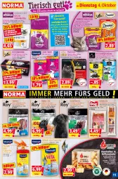 Gazetka promocyjna Norma - Norma - Gazetka - ważna od 11.10 do 11.10.2022 - strona 11 - produkty: anzünder, aust, beutel, Calcium, decke, eis, elle, ente, fisch, fische, fleisch, Geflügel, gelee, grill, grillanzünder, Holz, Kamin, Kaminofen, Käse, katzennahrung, Katzentrockenfutter, lachs, Nassnahrung, Ofen, Ragout, reifen, Ria, rind, rwe, sauce, snack, snacks, Tasche, taschen, Ti, trockenfutter, truthahn, vita, WICK