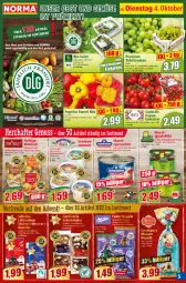 Gazetka promocyjna Norma - Norma - Gazetka - ważna od 11.10 do 11.10.2022 - strona 5 - produkty: alpenmilch, ananas, apfel, Berger, bio, braten, brezel, Brezeln, cocktail, cocos, cola, dell, eis, elle, erde, frikadellen, früchte, gulasch, Hausmacher, jagdwurst, Königsberger Klopse, kräuter, kuchen, Kugel, leberwurst, Lebkuchen, LG, mac, malz, marzipan, milch, mortadella, nuss, obst, Obst und Gemüse, paprika, reis, rispentomaten, Rotwurst, rucola, salat, Schal, Schale, Schmalz, schoko, schwein, schweine, schweinebraten, schweinegulasch, Spezi, spinat, tafeltrauben, Ti, tiefpreis, tisch, tomate, tomaten, topf, trauben, und gemüse, vollmilch, wein, weine, wurst