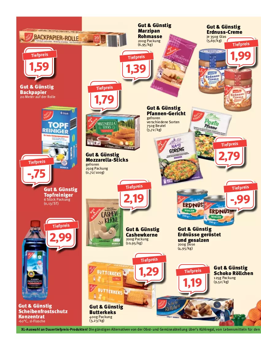 Aktueller Prospekt Feneberg - Prospekte - von 27.10 bis 29.10.2022 - strona 8 - produkty: Abtei, auer, beutel, butter, butterkeks, Cashew, cashewkerne, creme, dauertiefpreis, eis, erdnuss, erdnüsse, flasche, keks, kühlregal, lebensmittel, marzipan, mozzarella, nuss, obst, papier, pfanne, pfannen, regal, reiniger, reis, rel, salz, Scheibenfrostschutz, schoko, Ti, tiefpreis, topf, und gemüse