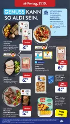 Gazetka promocyjna AldiSud - IN ZWEI WOCHEN - Gazetka - ważna od 22.10 do 22.10.2022 - strona 27 - produkty: aldi, alle artikel ohne dekoration, braten, dekoration, eis, fisch, fische, Fischer, fleisch, geschnetzeltes, gewürz, gin, lachs, Lachsbraten, lamm, Lamm-Medaillons, LG, medaillons, nuggets, nuss, pute, Putengeschnetzeltes, reis, rind, rindfleisch, rouladen, Schere, schwein, schweine, Ti, wein, weine, Wirsing, Zelt, ZTE
