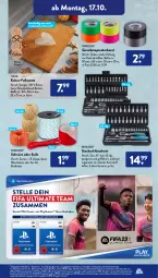 Gazetka promocyjna AldiSud - IN ZWEI WOCHEN - Gazetka - ważna od 22.10 do 22.10.2022 - strona 5 - produkty: Absperrband, aldi, ball, Brei, champion, eis, elle, ente, Fußmatte, koffer, kokos, lays, leine, LG, PlayStation, reis, sony, Sport, Steckschlüsselsatz, Ti, tisch, weber