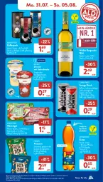 Gazetka promocyjna AldiSud - NÄCHSTE WOCHE - Gazetka - ważna od 05.08 do 05.08.2023 - strona 13 - produkty: aldi, amaro, Bad, Becher, burgunder, caffè crema, dessert, drink, eis, eistee, elle, energy drink, erfrischungsgetränk, flasche, frucht, getränk, je 250-g-packung, kaffee, kaffeepads, mac, obst, pfirsich, pistazien, pril, reis, riegel, sahne, salz, schoko, tee, Ti, vanille, wein, ZTE