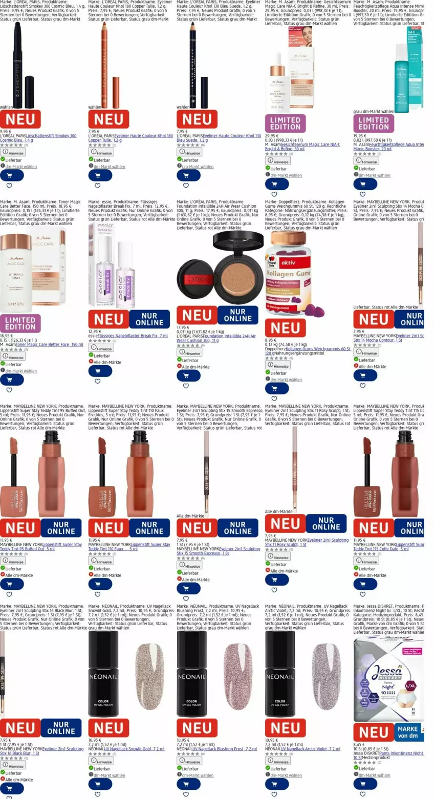 Aktueller Prospekt Dm Drogerie - Prospekte - von 15.12 bis 24.12.2025 - strona 15 - produkty: aqua, bett, doppelherz, eis, espresso, Eyeliner, feuchtigkeitspflege, Kollagen, l'oreal, lack, Lippenstift, Maybelline, medizinprodukt, Nagellack, Pants, pflaster, reis, rum, Serum, tee, Ti, Toner, Yo
