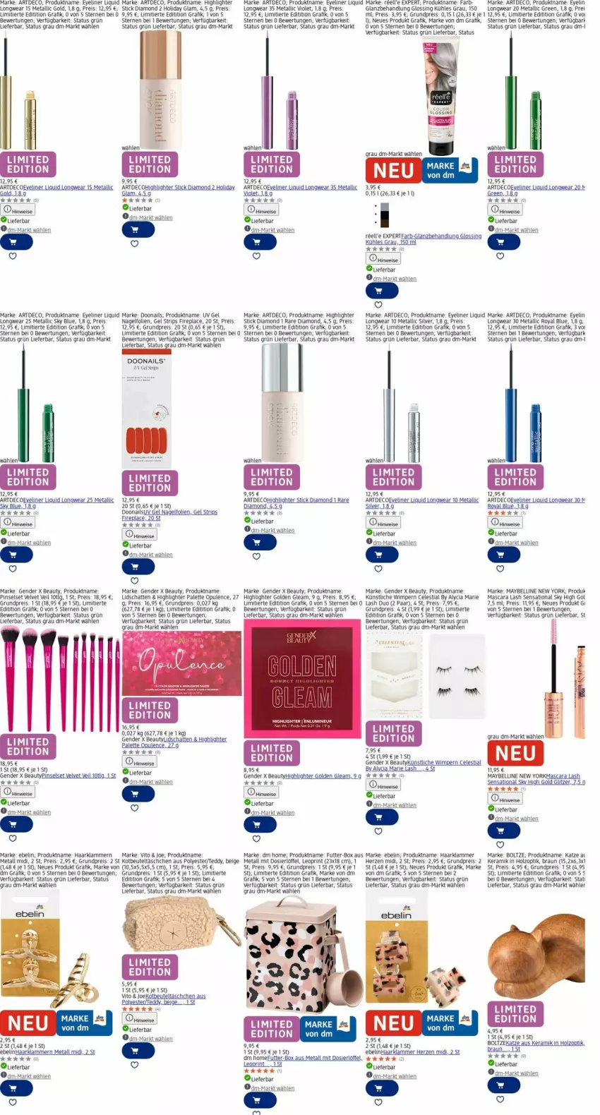 Aktueller Prospekt Dm Drogerie - Prospekte - von 15.12 bis 24.12.2025 - strona 23 - produkty: beutel, braun, eis, elle, Eveline, Eyeliner, Holz, kiwi, Klammern, lamm, Löffel, Mascara, Maybelline, Palette, Pinsel, Pinselset, reis, rwe, Ti, velvet, Yo