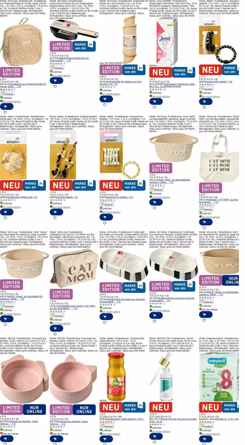 Aktueller Prospekt Dm Drogerie - Prospekte - von 15.12 bis 24.12.2025 - strona 24 - produkty: Babylove, bambus, Bau, baumwolle, beutel, bio, bio-baumwolle, braun, eier, eis, Katzenstreu, korb, lamm, Max Factor, medizinprodukt, natur, reis, rum, Serum, slip, slipeinlagen, snack, Soße, spielzeug, Tasche, tee, Ti, tomate, tomaten, windeln, wolle