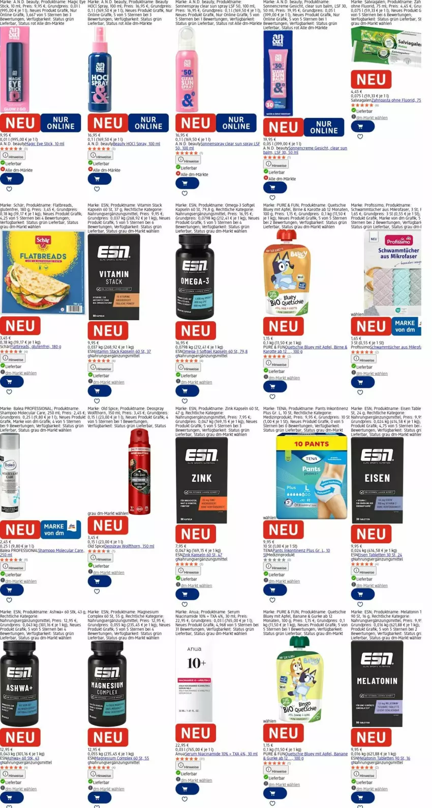 Aktueller Prospekt Dm Drogerie - Prospekte - von 15.12 bis 24.12.2025 - strona 25 - produkty: apfel, banane, cin, creme, daim, deo, deospray, eis, ente, gurke, magnesium, medizinprodukt, mikrofaser, Old Spice, omega, Omega-3, Pants, pasta, Profissimo, reis, rum, schwamm, Serum, shampoo, sim, sonnencreme, sonnenspray, Sun Spray, tablet, tablett, Tablette, tee, Ti, tücher, vita, zahnpasta
