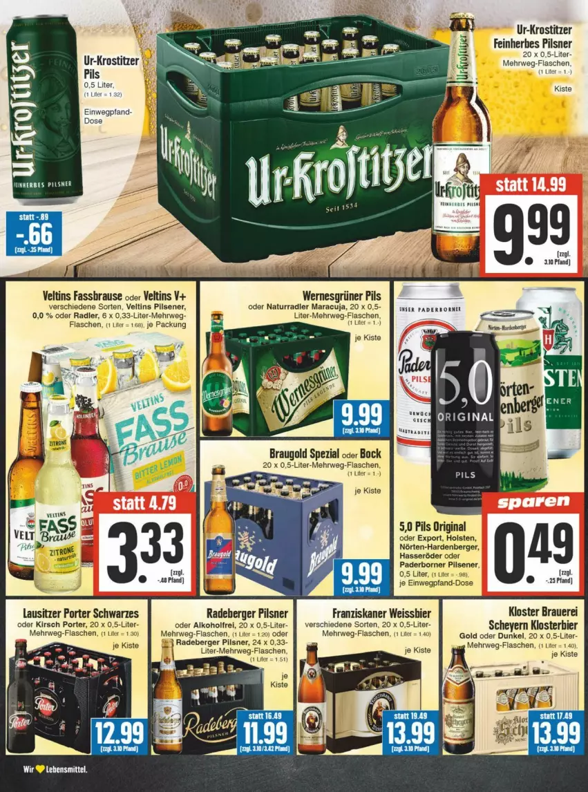 Aktueller Prospekt Edeka - Prospekte - von 24.02 bis 02.03.2024 - strona 12 - produkty: alkohol, auer, Bad, Berger, bett, bier, brause, eis, fassbrause, flasche, franziskaner, gin, hasseröder, holsten, kirsch, lebensmittel, maracuja, merl, natur, oder radler, pils, pilsener, pilsner, radeberger, radeberger pilsner, radler, rwe, Spezi, Ti, veltins, veltins pilsener, weissbier