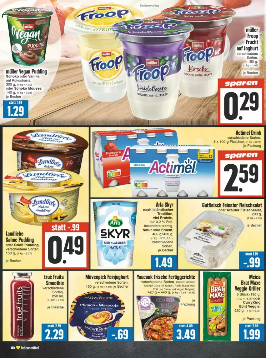 Aktueller Prospekt Edeka - Prospekte - von 24.02 bis 02.03.2024 - strona 6 - produkty: actimel, actimel drink, axe, Becher, curry, drink, eis, feinjoghurt, fertiggericht, fertiggerichte, flasche, fleisch, fleischsalat, froop, frucht, grill, gutfleisch, joghur, joghurt, kokos, kräuter, landliebe, meica, mousse, mövenpick, Müller, müller froop, natur, oder kräuter, pudding, sahne, salat, schoko, smoothie, Ti, true fruits, vanille, veggie, Yo, YouCook