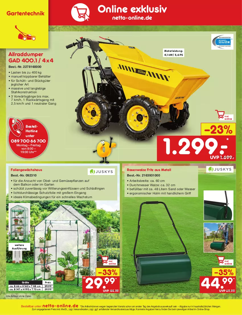 Aktueller Prospekt Netto Marken-Discount - Filial-Angebote - von 25.09 bis 30.09.2023 - strona 50 - produkty: angebot, Behälter, Brei, eis, elle, ente, fritz, Garten, Gewächshaus, mab, messer, ndk, obst, pflanze, pflanzen, rasen, reis, Ti, uhr, und gemüse, wasser, ZTE