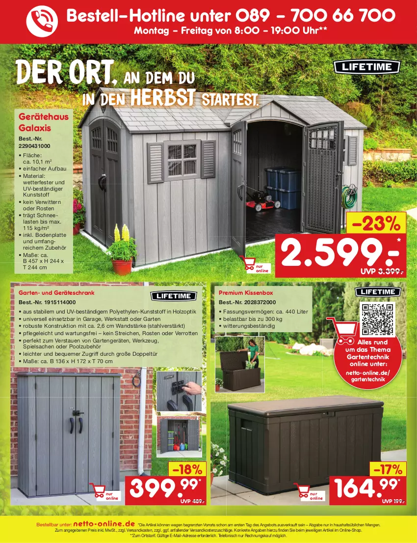 Aktueller Prospekt Netto Marken-Discount - Filial-Angebote - von 25.09 bis 30.09.2023 - strona 51 - produkty: angebot, Bau, Bodenplatte, eis, ente, Garten, Holz, kissen, latte, ndk, pool, reis, Ria, sac, Schrank, telefon, Ti, uhr, werkzeug, ZTE