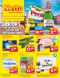 Gazetka promocyjna Netto Marken-Discount - Filial-Angebote - Gazetka - ważna od 30.09 do 30.09.2023 - strona 1 - produkty: angebot, angebote, asti, berliner, berliner kindl, bestpreis, brustfilet, butter, ecco, eis, filet, frischkäse, frucht, fruchtsecco, gin, gurke, gurken, hähnchen-brustfilet, Jubiläums, Käse, knorr, knorr fix, ndk, persil, persil waschmittel, philadelphia, pils, pilsener, reis, rotkäppchen, sekt, Streichzart, Ti, top-angebot, waschmittel, weihenstephan, ZTE