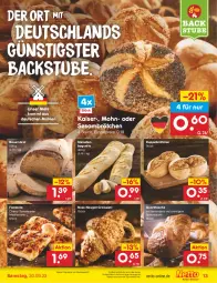 Gazetka promocyjna Netto Marken-Discount - Filial-Angebote - Gazetka - ważna od 30.09 do 30.09.2023 - strona 13 - produkty: ACC, angebot, auer, baguette, Bau, Bauer, bestpreis, brot, brötchen, Croissant, eis, Focaccia, Kaiser, mehl, nuss, Ofen, quark, reis, sesam, speisequark, steinofen, stube, Tasche, Ti, tomate, ZTE