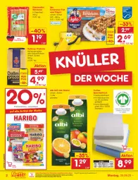 Gazetka promocyjna Netto Marken-Discount - Filial-Angebote - Gazetka - ważna od 30.09 do 30.09.2023 - strona 2 - produkty: Bau, bestpreis, bett, Betttuch, bio, bohne, bohnen, dallmayr, dallmayr prodomo, eis, filegro, filet, iglo, kaffee, matratze, matratzen, ndk, Nektar, prodomo, reis, saft, schlemmer-filet, spannbetttuch, tee, Ti, tuc, würstchen