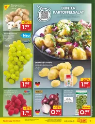 Gazetka promocyjna Netto Marken-Discount - Filial-Angebote - Gazetka - ważna od 30.09 do 30.09.2023 - strona 5 - produkty: angebot, beere, beeren, bestpreis, braun, champignon, eis, fisch, fleisch, himbeer, himbeere, himbeeren, kartoffel, kartoffeln, kartoffelsalat, kräuter, reis, rezept, rezepte, salat, salate, Schal, Schale, speisekartoffeln, suppe, suppen, Ti, trauben, ZTE, zwiebel