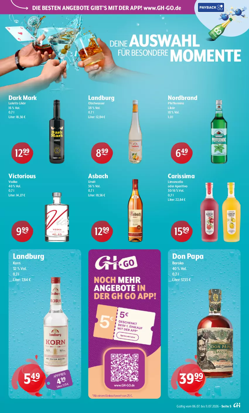 Aktueller Prospekt Getraenke Hoffmann - Prospekte - von 06.07 bis 11.07.2026 - strona 5 - produkty: angebot, angebote, eis, ente, korn, Lakritz, likör, limo, nordbrand, obst, pfeffer, sim, Ti, vodka, wasser