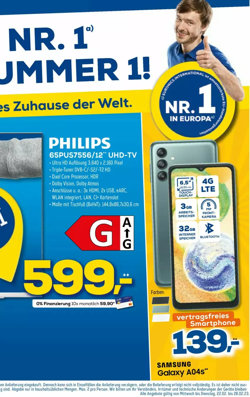 Aktueller Prospekt Euronics - Prospekte - von 22.02 bis 01.03.2023 - strona 2 - produkty: kamera, smartphone