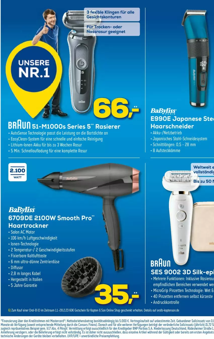 Aktueller Prospekt Euronics - Prospekte - von 22.02 bis 01.03.2023 - strona 25 - produkty: akku, angebot, consors finanz, eimer, eis, elle, ente, gutschein, haartrockner, mastercard, oral-b, oralb, rasierer, reis, tee, Ti, Trockner