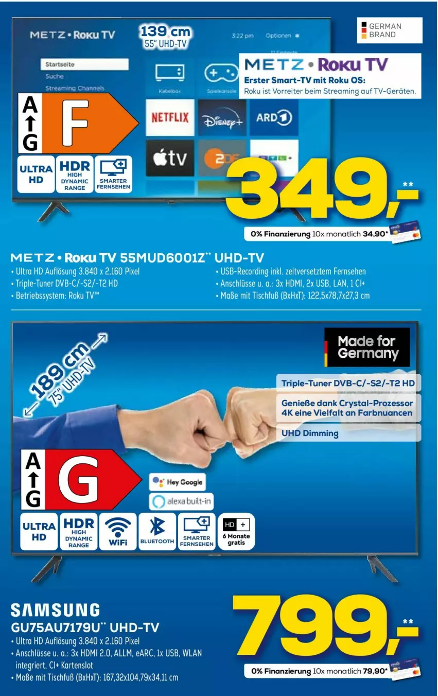 Aktueller Prospekt Euronics - Prospekte - von 22.02 bis 01.03.2023 - strona 4 - produkty: Betriebssystem, dvb, HDMI, Samsung, tee, Ti, tisch, tuner, uhd, UHD-TV, usb