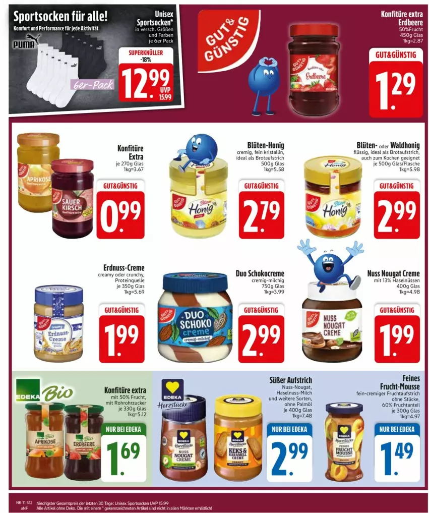 Aktueller Prospekt Edeka - Prospekte - von 10.03 bis 15.03.2025 - strona 14 - produkty: aufstrich, beere, Blüte, brot, brotaufstrich, creme, erdbeere, erdnuss, flasche, frucht, fruchtaufstrich, haselnuss, honig, konfitüre, konfitüre extra, milch, nougat creme, nuss, ohne palmöl, rohrzucker, schoko, Ti, zucker