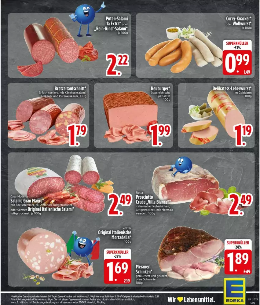 Aktueller Prospekt Edeka - Prospekte - von 10.03 bis 15.03.2025 - strona 17 - produkty: Abtei, auer, curry, deka, dell, eis, gin, Käse, knacker, krakauer, leberwurst, meersalz, mortadella, pute, reis, salami, salz, schinken, Spezi, Ti, Tiere, wurst, ZTE