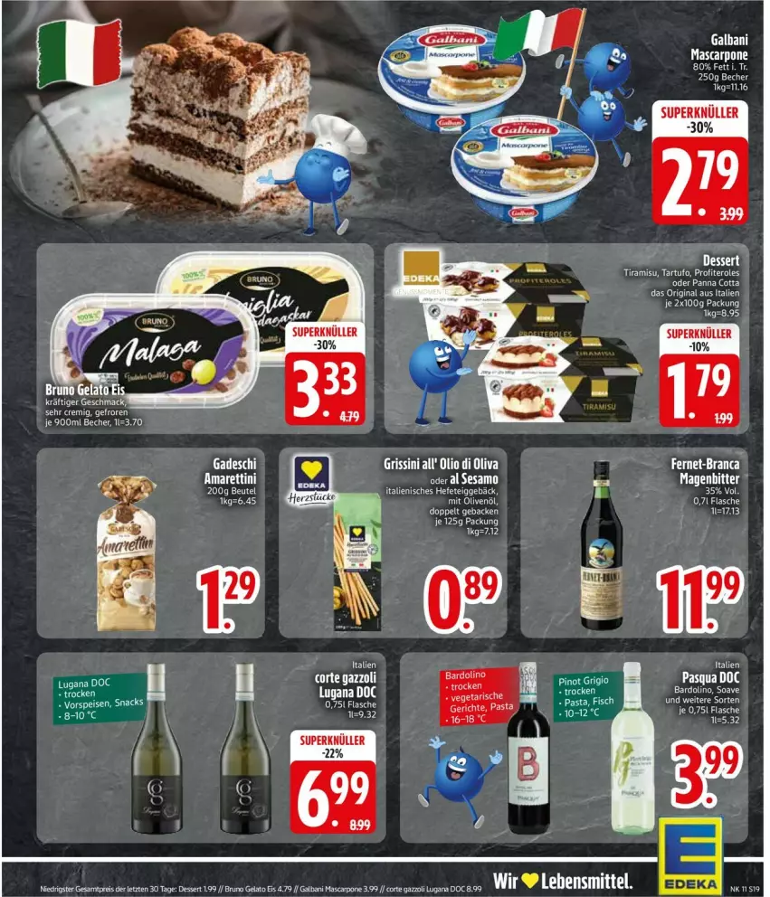 Aktueller Prospekt Edeka - Prospekte - von 10.03 bis 15.03.2025 - strona 21 - produkty: Becher, di oliva, Fernet, flasche, gin, grissini, mascarpone, olive, oliven, olivenöl, Profiteroles, Tartufo, Ti, tiramisu