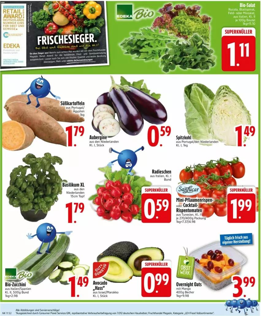 Aktueller Prospekt Edeka - Prospekte - von 10.03 bis 15.03.2025 - strona 4 - produkty: aubergine, basilikum, Becher, bio, bio-zucchini, ente, gin, kartoffel, kartoffeln, magazin, mango, radieschen, spitzkohl, Süßkartoffeln, Ti, topf, zucchini