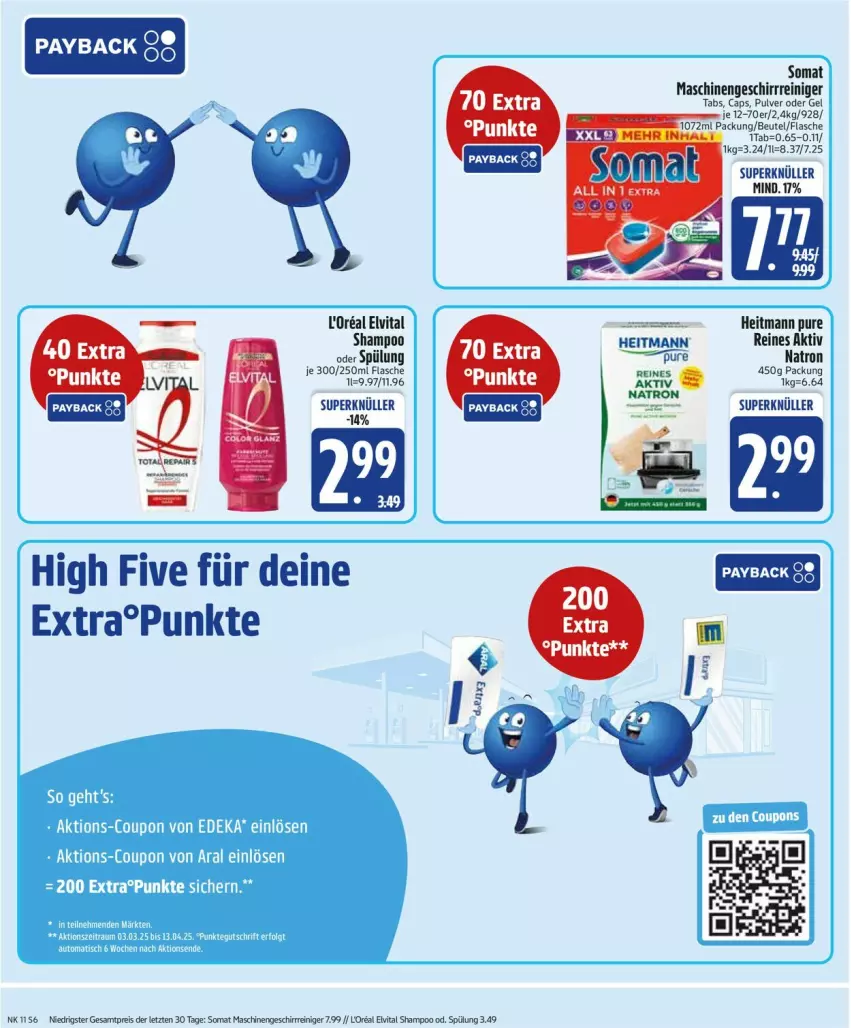 Aktueller Prospekt Edeka - Prospekte - von 10.03 bis 15.03.2025 - strona 8 - produkty: auto, Cap, coupon, eis, elvital, flasche, geschirr, heitmann, LG, payback, reiniger, reis, shampoo, somat, spülung, Ti, tisch, vita, ZTE