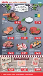 Gazetka promocyjna Famila - Prospekte - Gazetka - ważna od 29.01 do 29.01.2022 - strona 6 - produkty: ammerländer, auer, aufschnitt, Bau, Bauer, beef, buch, corned beef, eis, elle, fleisch, geback, grill, gutsleberwurst, Holz, kernschinken, kräuter, kräutern, leberwurst, leine, mac, Mantel, merl, Mett, mettwurst, Ofen, pizza, Pommersche, Rauch, rezept, rind, rinder, rindfleisch, rohschinken, rügenwalder, rügenwalder mühle, salz, schinken, schwein, schweine, Spezi, Ti, truthahn, tuc, wein, weine, wurst, zaziki, zwiebel, zwiebelmettwurst