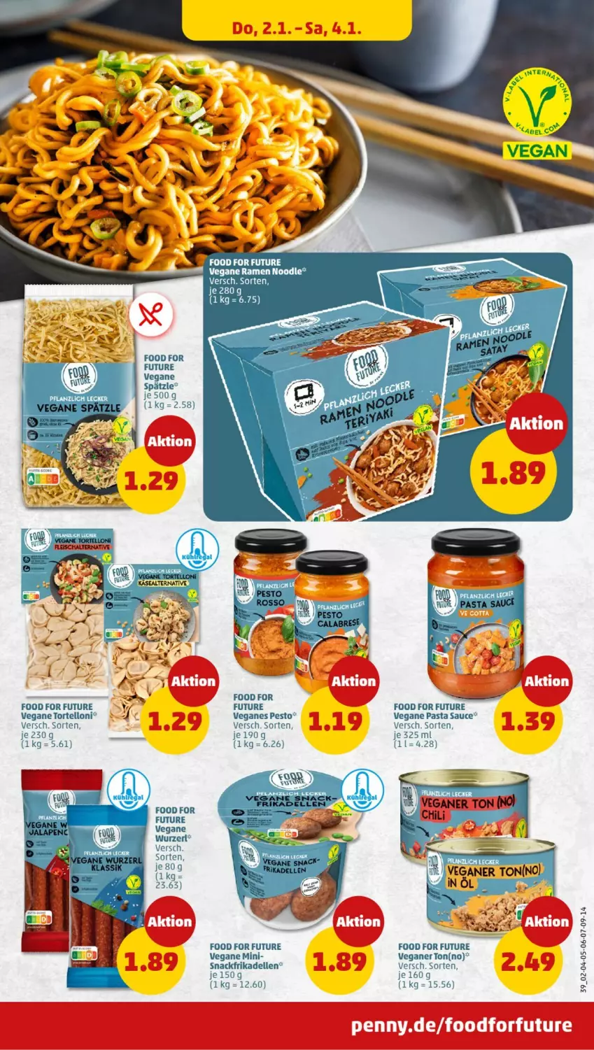 Aktueller Prospekt Penny - Prospekte - von 30.12.2025 bis 04.01.2026 - strona 39 - produkty: dell, elle, frikadellen, pasta, Pasta Sauce, pesto, sauce, snack, torte, tortelloni