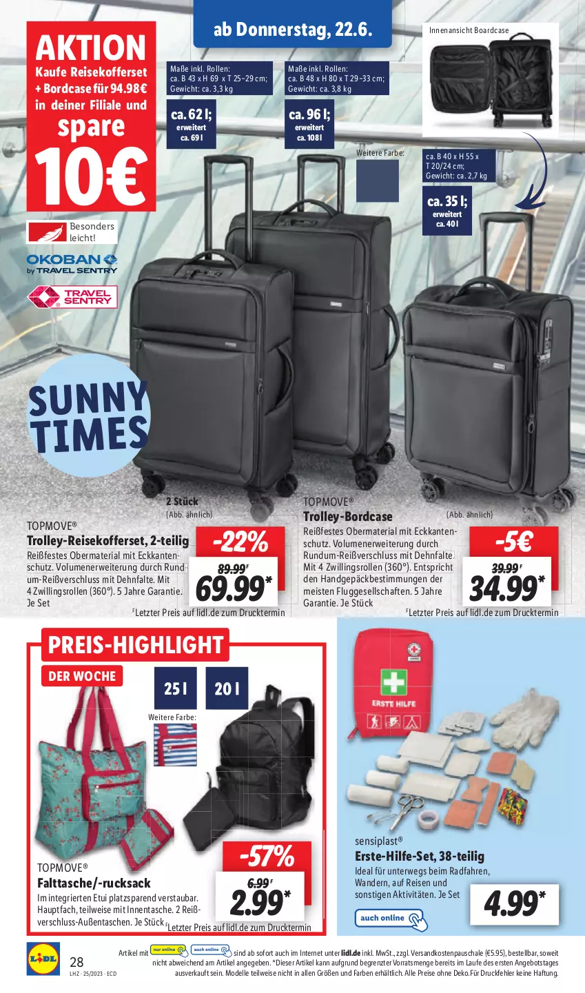 Aktueller Prospekt Lidl - Aktionsprospekt - von 19.06 bis 24.06.2023 - strona 32 - produkty: angebot, dell, eis, elle, koffer, Mode, ndk, reis, Ria, rucksack, rwe, sac, Schal, Schale, Tasche, taschen, Ti, trolley, ZTE