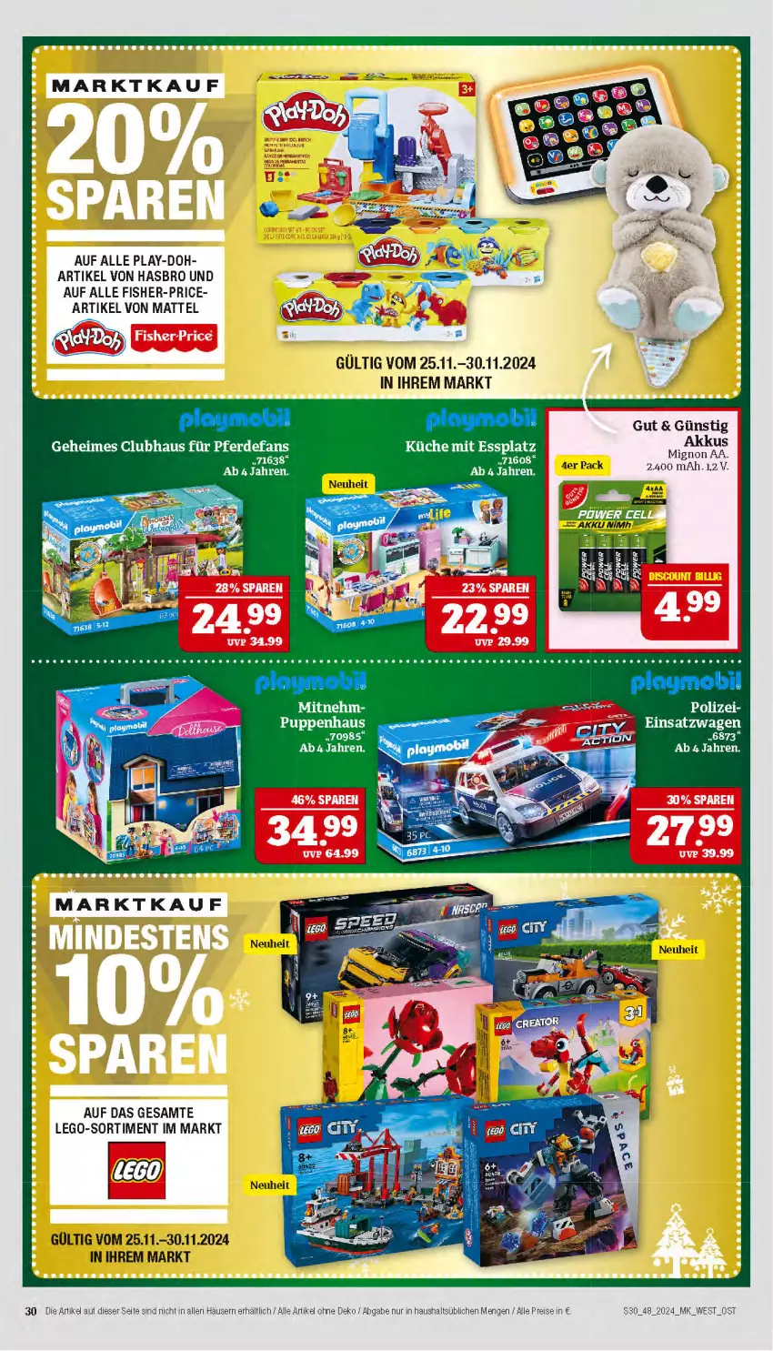 Aktueller Prospekt Marktkauf - Prospekt - von 24.11 bis 30.11.2024 - strona 30 - produkty: eis, erde, Hasbro, küche, Mattel, neuheit, Play-Doh, Puppe, reis, Ti